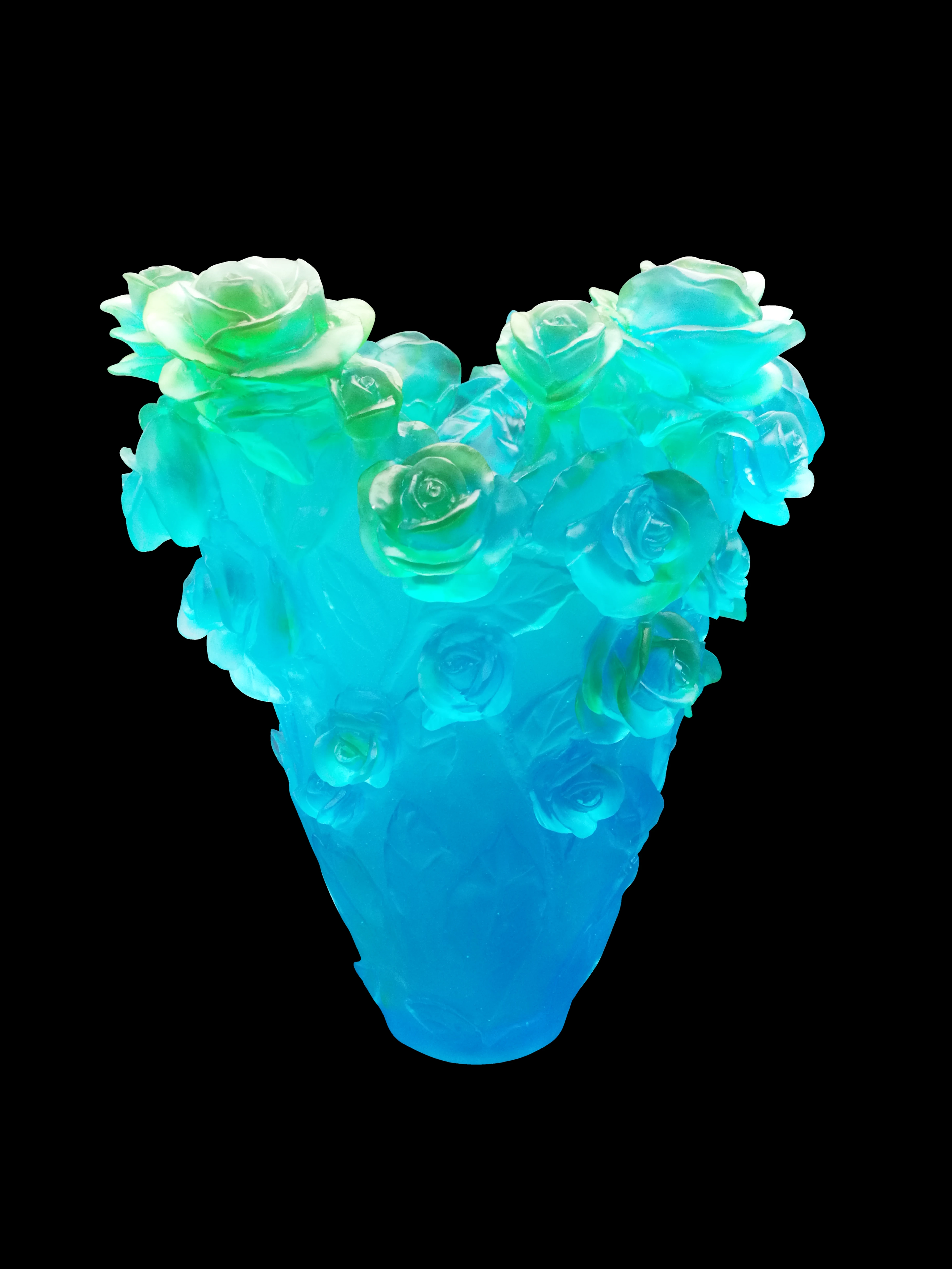 
European style high grade crystal rose vase arts crafts interior wedding decor 