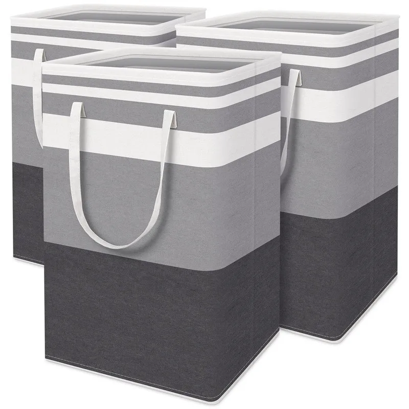 Large Capacity Canvas Waterproof Foldable Bathroom Storage Hamper Collapsible Freestanding Laundry Basket