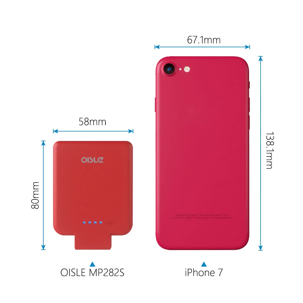 
OISLE Ultra Slim Wireless Battery Case Factory Price Power Bank with Quick Charging for iPhone 5 5s 6 6s 7 