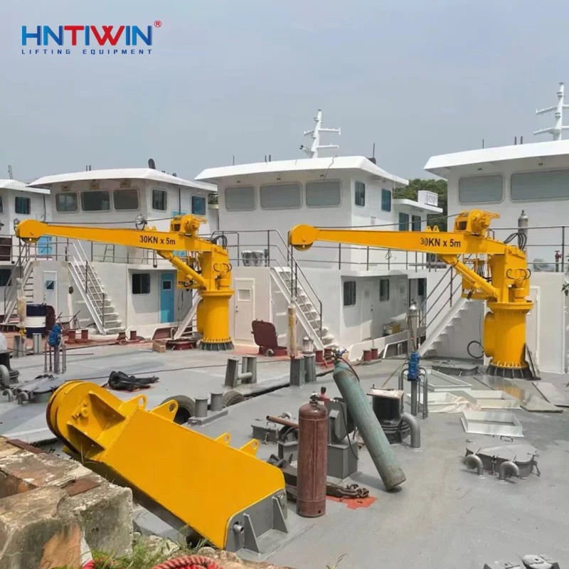 High quality hydraulic fixed boom marine crane lift