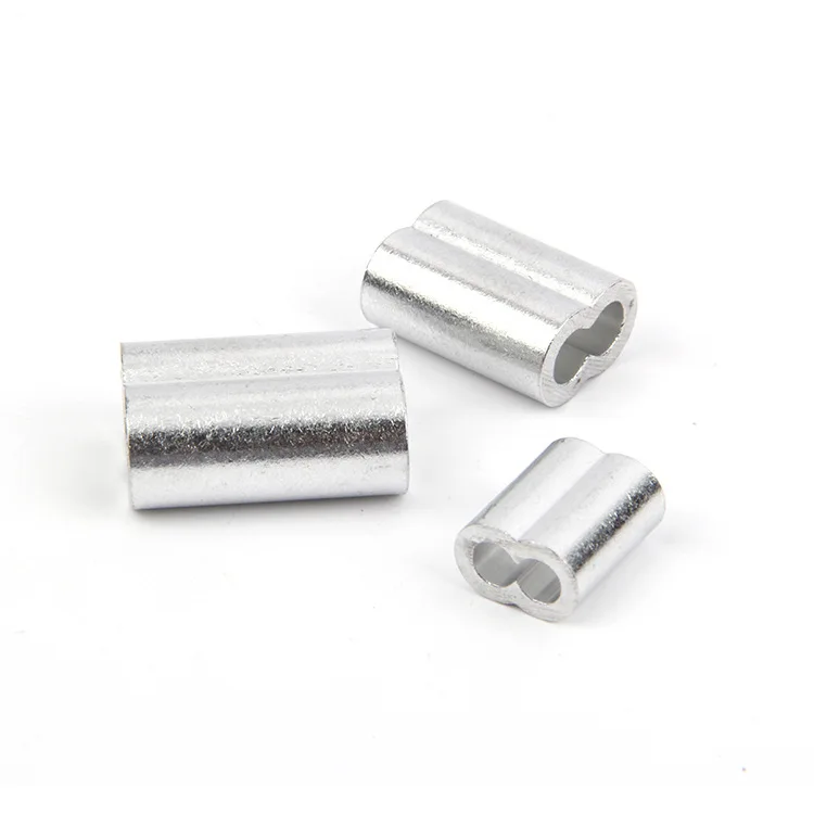 Aluminum Clasp 8 Double Pipe Line Rope Ring Wire Cable Hlm Aluminum Buckle 8-Type Double Tube Wire Rope Lasso Aluminum Sleeve