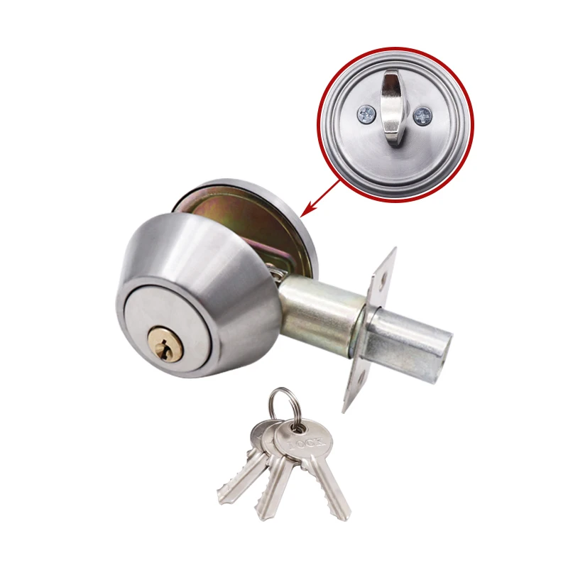 Stainless Steel Keyed entry door Tubular knob cylindrical door lock for safe