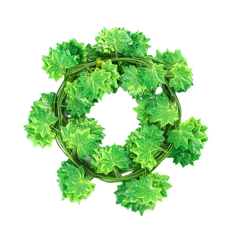 12PCS/PACK Wholesale Artificial Leaves Vines For Wedding Ceiling Hanging Decorative Maple Vines