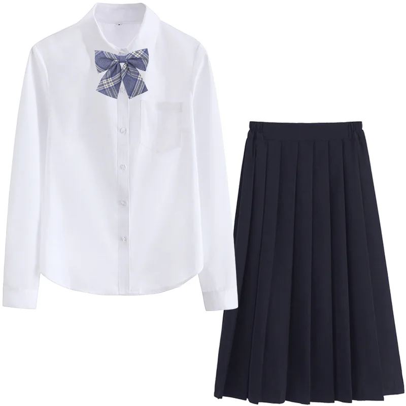 Factory Custom Korean school uniform Two-piece School Girl Skirt Uniform For High School Students