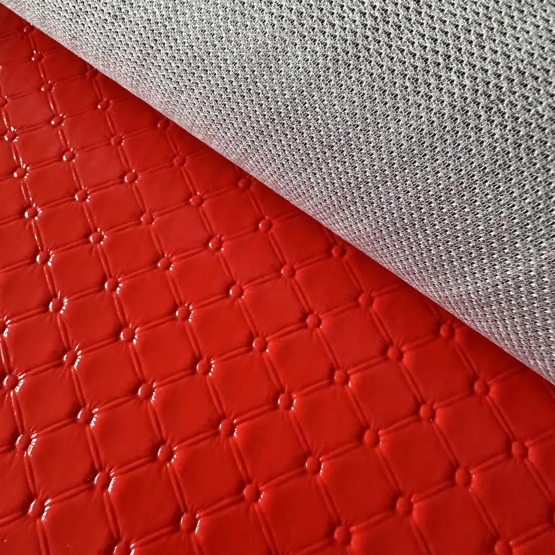 Recycle faux leather wholesale glitter decorative PVC synthetic leather products artificial leather fabric for upholstery