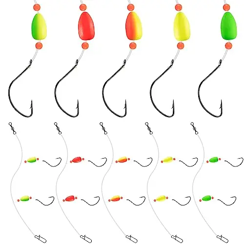 OEM 100cm  Surf Fishing Rigs Pre-Rigged Pompano Rigs with Pompano Floats Hook Swivel Snap Kit for Snapper Trout Redfish Redfish