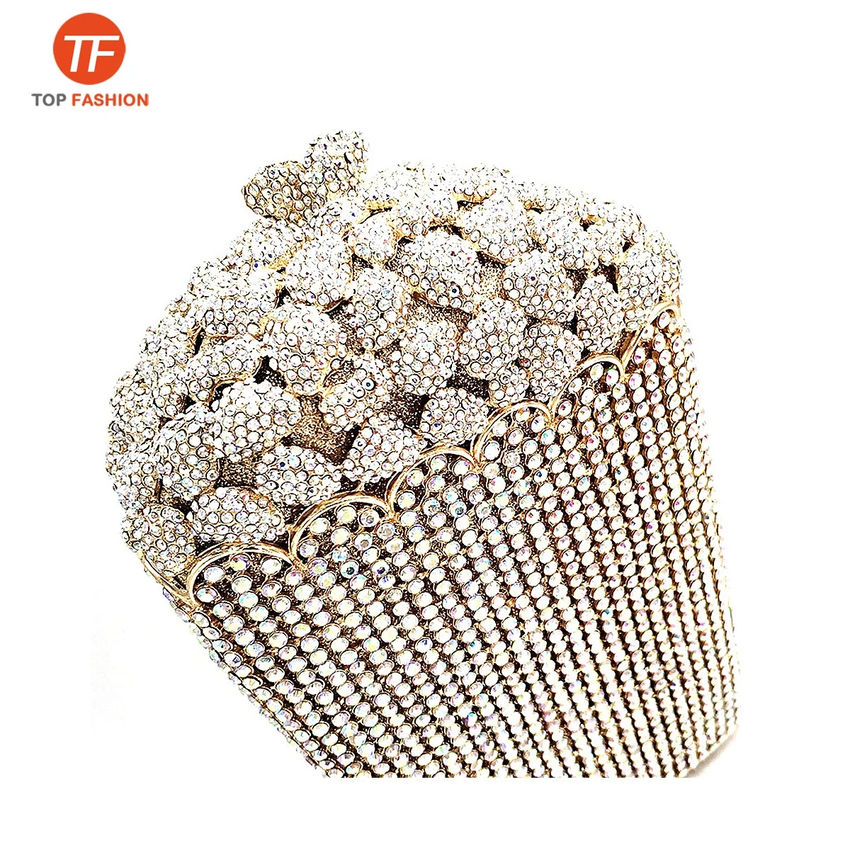 Factory wholesales Newest luxury women diamonds clutches American popcorn crystal purses Bridal wedding purse
