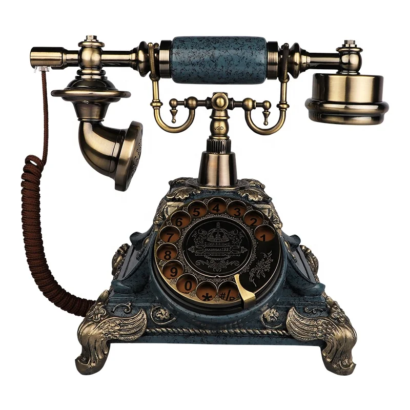 OEM ODM Resin Zinc Alloy for Gift Rotary Keypad Retro Telephone Antique Vintage Classic Desktop Phone Decorative