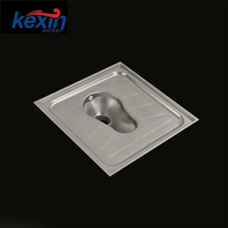 High quality high end stainless steel toilet squatting pan with p trap