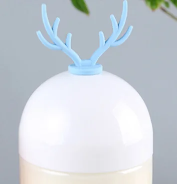 Creative deer antler capsule bottle transparent disposable PET milk tea bottle take-out drink with lid net red plastic bottle