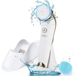 Type C Wireless Charging Red Light Therapy Adjustable 3 Speed Vibrating Facial Pore Cleaner Electric Face Cleaning Brush