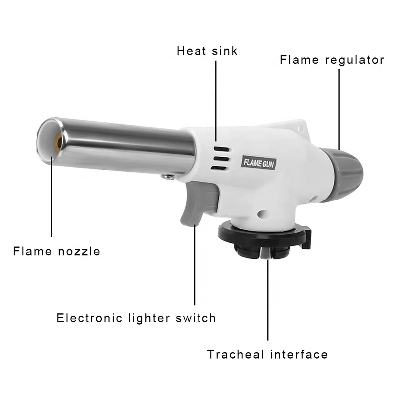 Portable Metal Flame Gun BBQ Heating Ignition Butane Camping Welding Gas Torch Torch Lighters