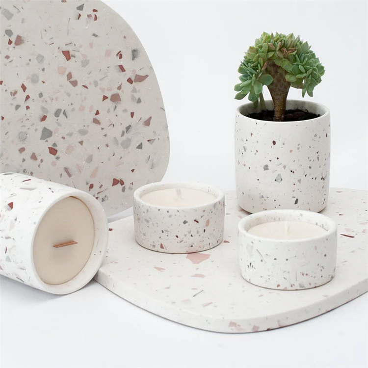 Fashion simple design wedding hotel decoration matte small custom ceramic candle jar