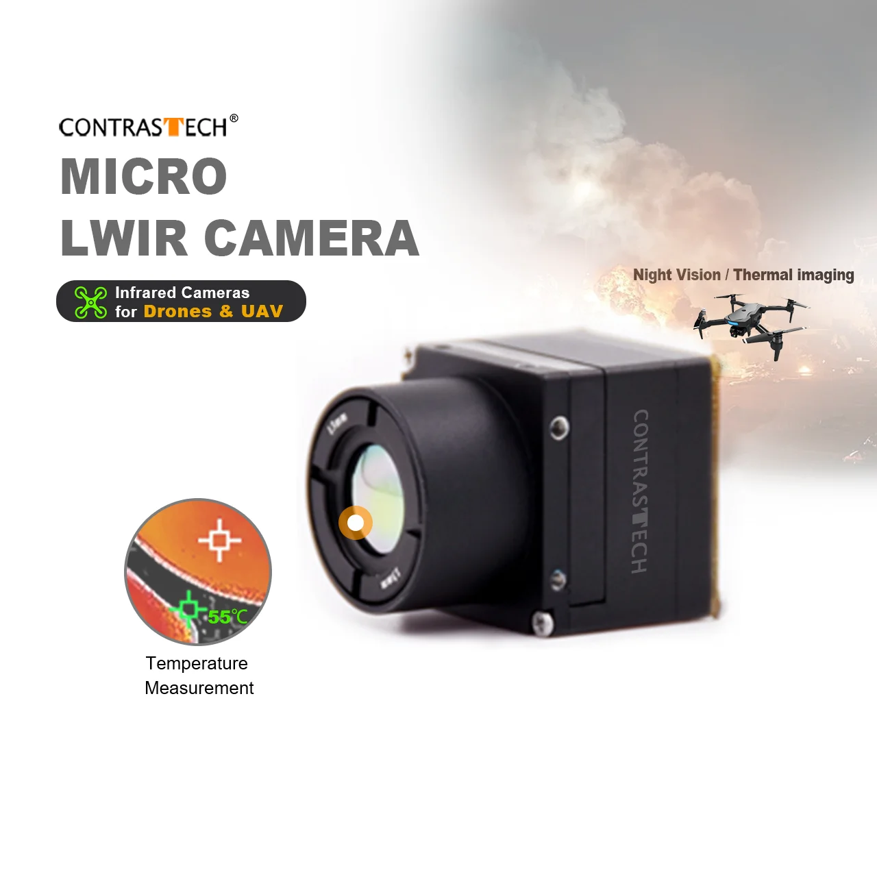 Manufacturer Sale Observation640 * 512 0.3MP 25Hz hyperspectral Camera mini LWIR camera VOx detector for drone security