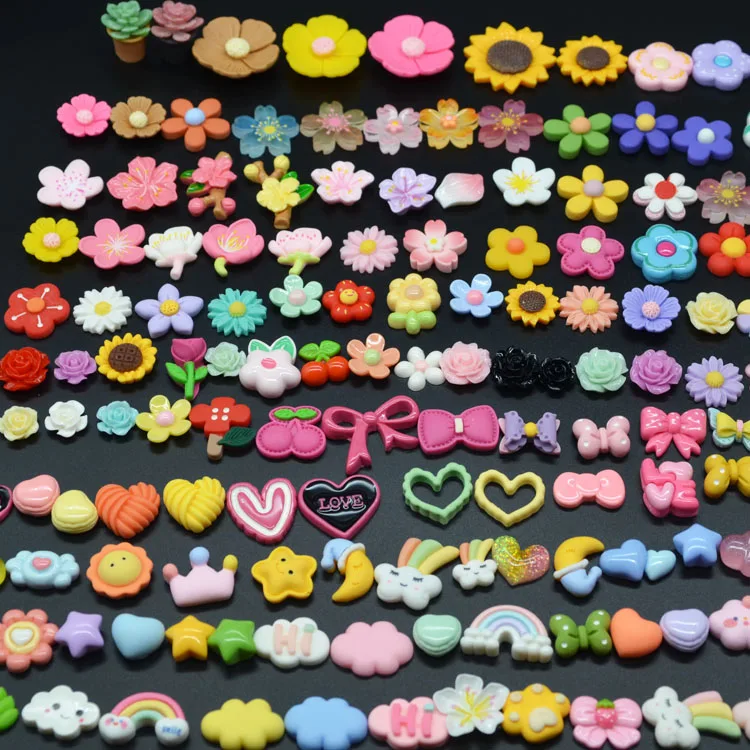 DIY flatback toy mini figure keychain accessories cloud flowers bow heart rainbow sun moon star word charms cute figurines kids