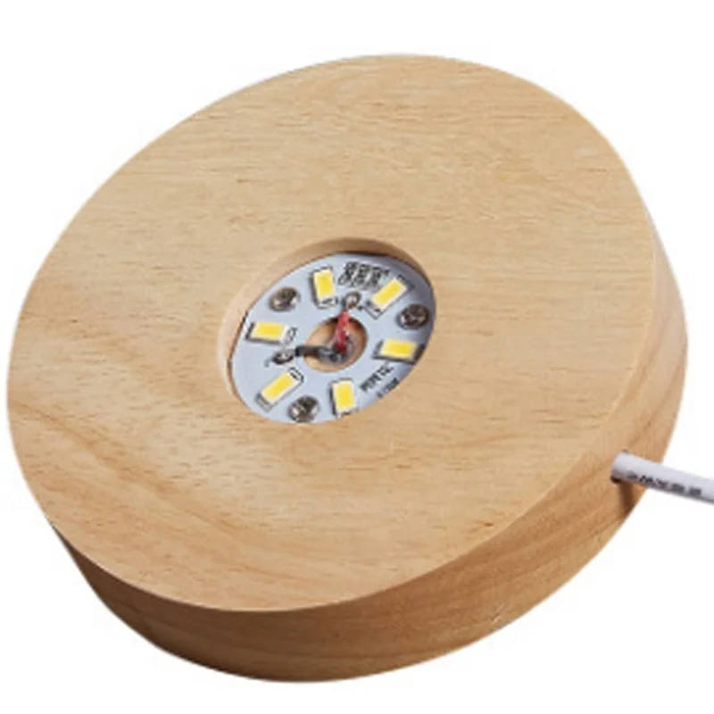 Natural Crystal  Quartz Selenite Lamp Wooden Base Crystal Lamp Wooden stand Decoration