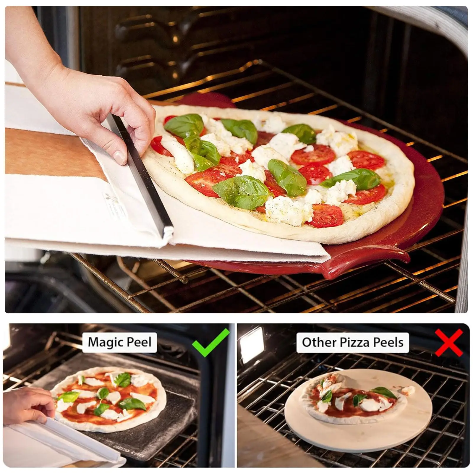 New Pizza Sliding Shovel Spatula Magic Pizza Transfer Slider Non-Stick Sliding Pizza Peel for Baking Dough