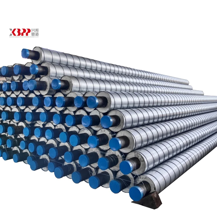 overhead galvanized gi thermal insulation polyurethane foam pre insulated hot water pipe for central heating and cooling