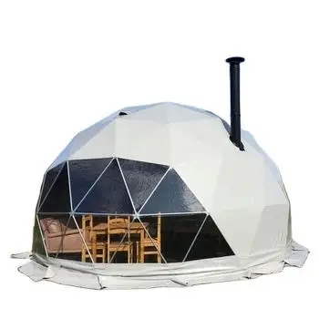 Wholesale Outdoor Igloo Glamping Geodesic Dome Tent with PVC Roof Cover Circle Ball Tent with Bathroom Features