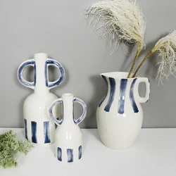 Luxury Home Nordic Modern Decoration Geometry Shape Ceramic Vase Flower And Candle Vases