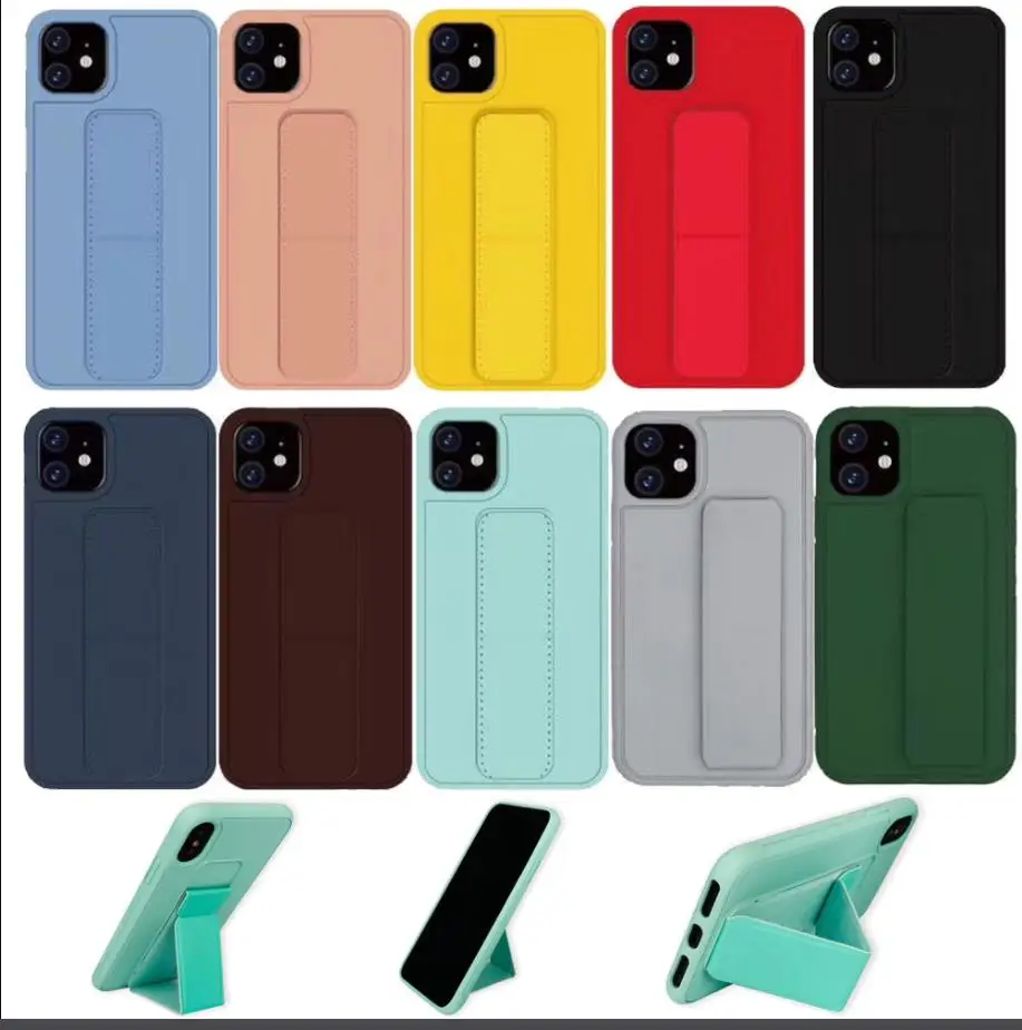 PU leather candy color magnetic Phone Case For Iphone 13 12 11 Pro Max  hand wrist strap stand holder back cover  phone case