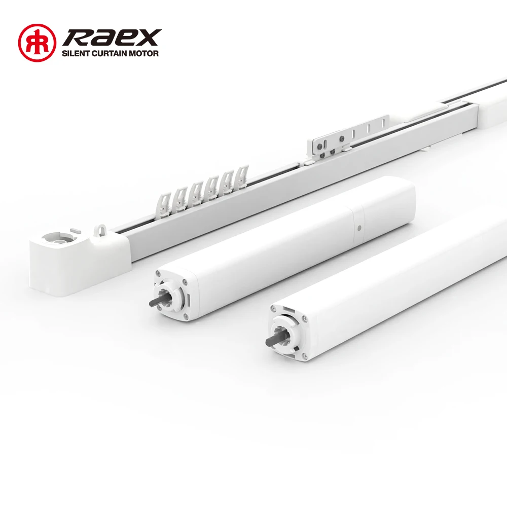 Ceiling U Rail Sliders 1.69m-4m Extendable Length Tuya Smart Rs485 Remote Control Motorized Curved Curtain Track