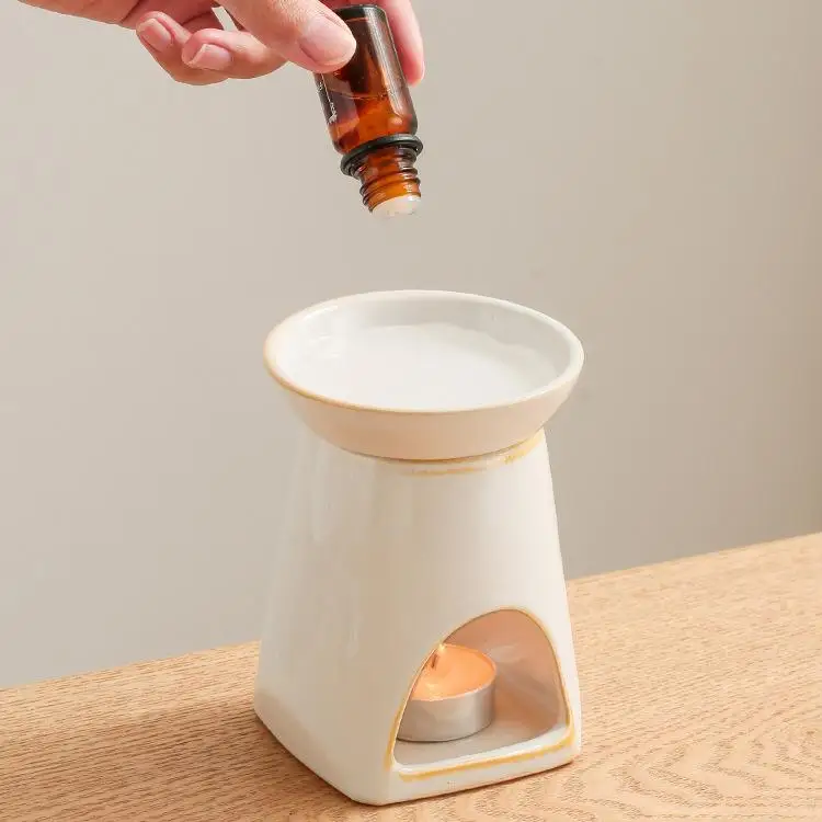 Decoration Home Yoga Spa Bedroom Aromatherapy Aroma Ceramic Essential Oil Lamp Burner Tealight Oil Warmer