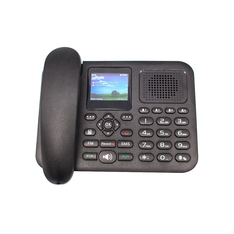 Office Home Gsm Desktop Phone Dual Sim Cordless Phone Support HD Voice Record FM MP3 Fixed Wireless Telephone
