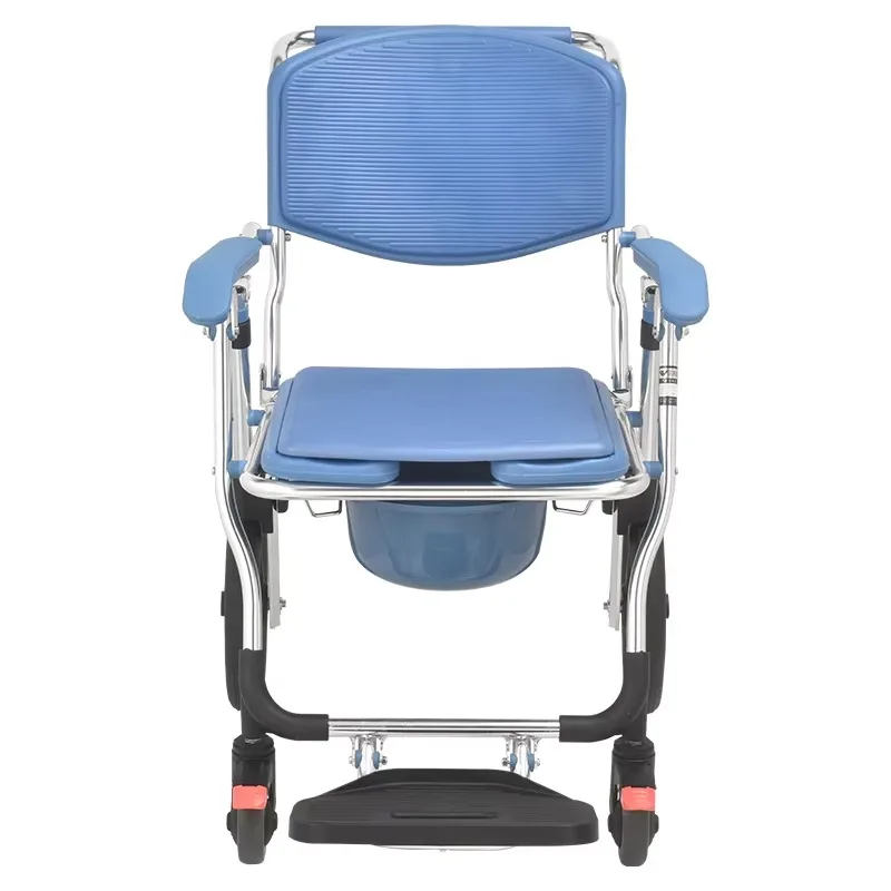 Mdeical Portable Folding Wheelchair Bathroom Chair Patient Multipurpose Aluminum Electric Types Commode Toilet Chair For Elderly
