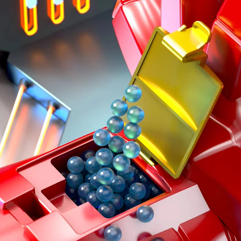 Hot Sales Rechargeable Electric Arm Pinball Toy Gun Kids Strong Power Colorful Lights Man Plastic Bubble Machine Play Cool Iron