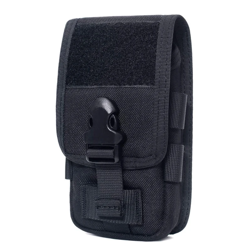 1000D Double Layer Tactical Phone Bag Simple Oxford Man Molle System EDC Accessory Smartphone Holder Pouch with Belt Loop Hook
