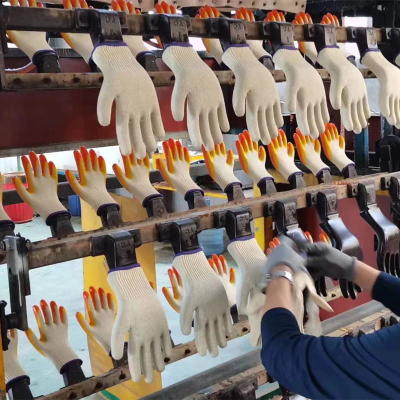 Cheap High Quality Safety Hand Protective Wholesale Yellow Latex Wrinkled Coated Gloves for Work Construction