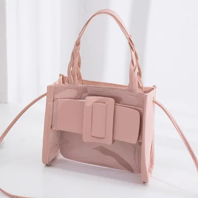 
Fashion transparent small crossbody bag simple style bag classy handbags Korean style jelly lady bags with small pouch purse 
