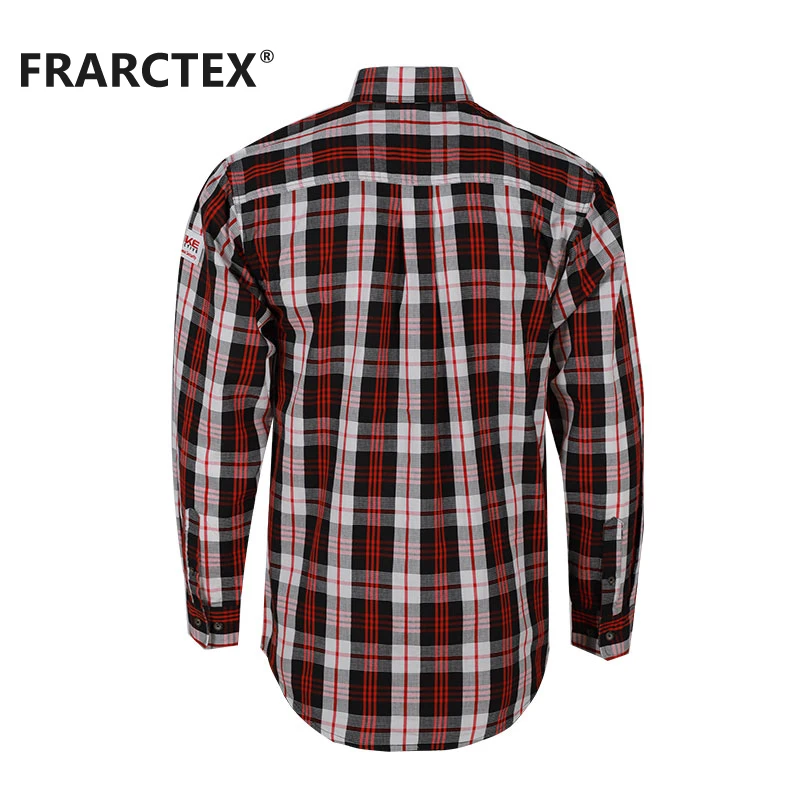FRNATURTEX Wholesale Safety Work Wear Clothing Fire Resistant FR Cotton Work Plaid Shirt