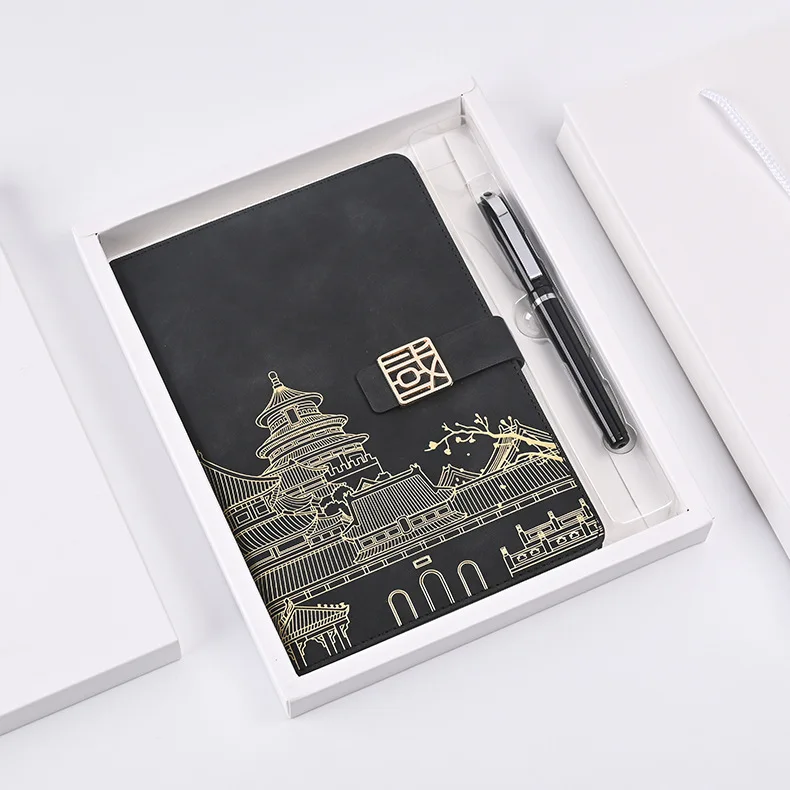 Custom logo Business Gift Promotional Vaccum bottle pen notebook Umbrella Corporate luxury Gift set