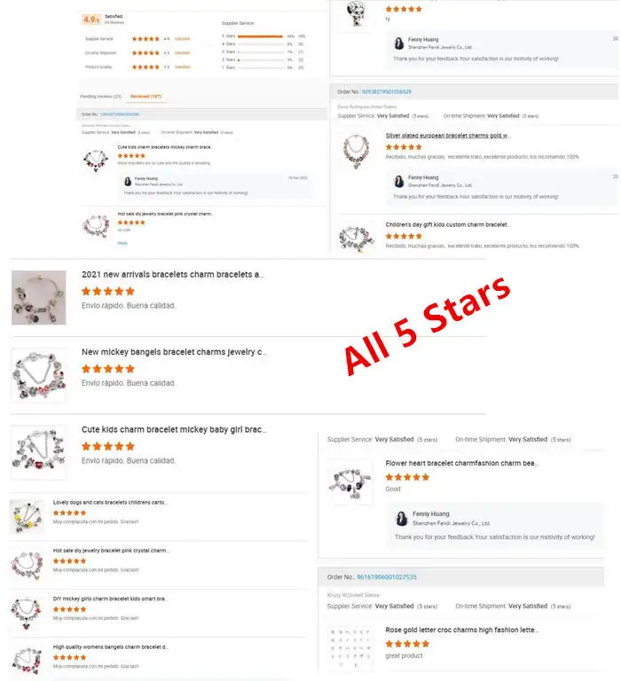 Rose gold charms bulk jewelry  making charms  for pan dora bracelets