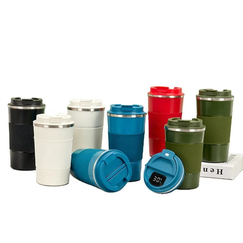 Smart Coffee Mug Tumbler LED Temperature Vacuum Insulated Stainless Steel for Travel Portable 380ml 500ml Water Bottle Gift Cup