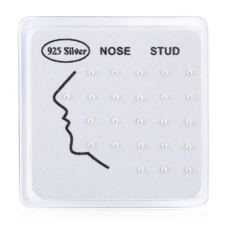 24Pieces 925 Sterling Silver Ball Ear Piercing Earrings Studs Gold Plated Sexy Nose Rings Set For Women Men Girls Boy