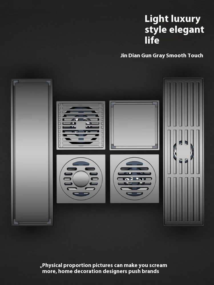 Large Displacement 304 Stainless Steel Floor Drain 75 Tubes 110 Sewer Anti-Odor Filter Bathroom Toilet Kitchen Plastic Drainer