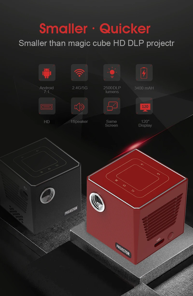 2020 mini dlp  Built-in Speakers Home Theater Projectors Led Projector for Home