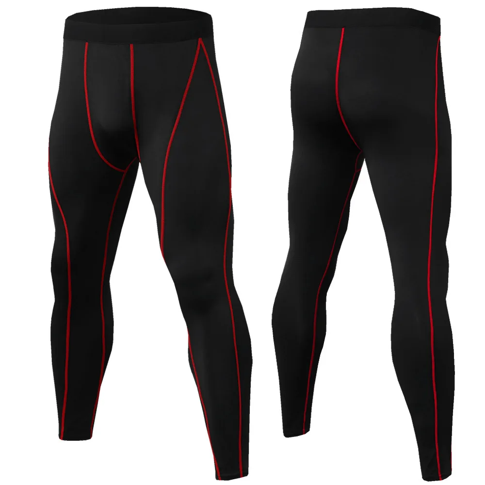 Training Bodybuilding Sport 2 Piece Pants Compression Pants Long-Sleeve T-Shirt Compression Short Tights Men Set