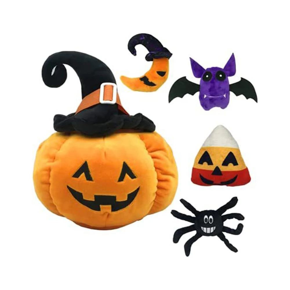 New design zipper throw filled toys set home decor Halloween Plush pumpkin pillow