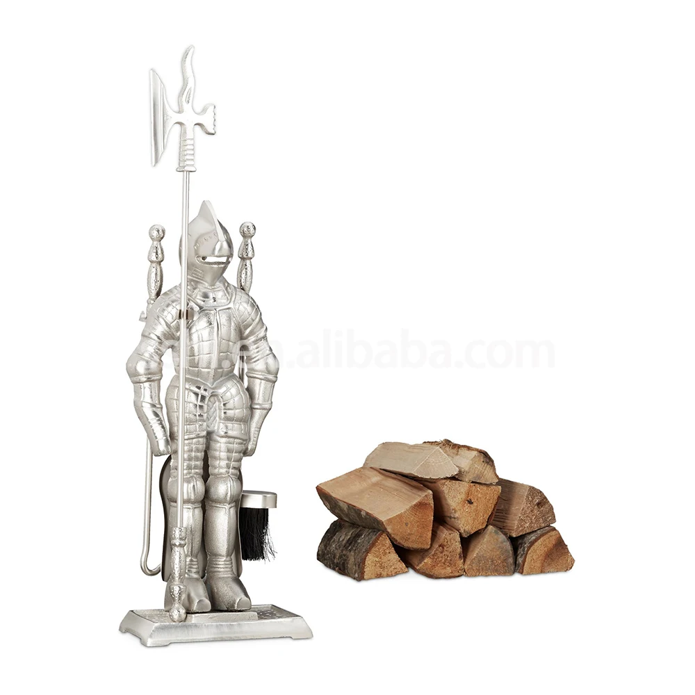 Cast iron Knight fireside set firewood tools Fireplace Accessories Fire set