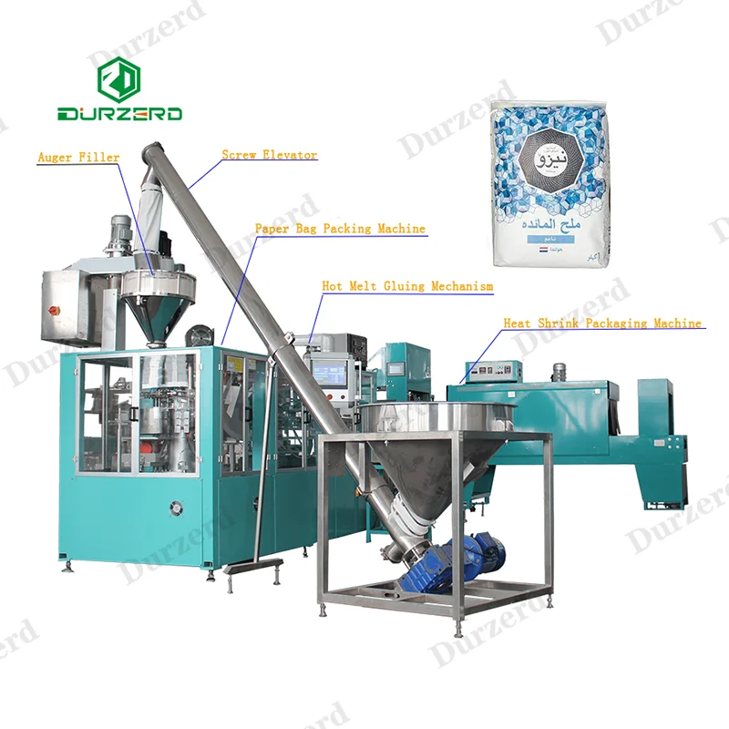 Low Cost Small Salt Packing Machine 20-30 Bags/min Salt Filling Machine Paper Bag Glue Filling Machine