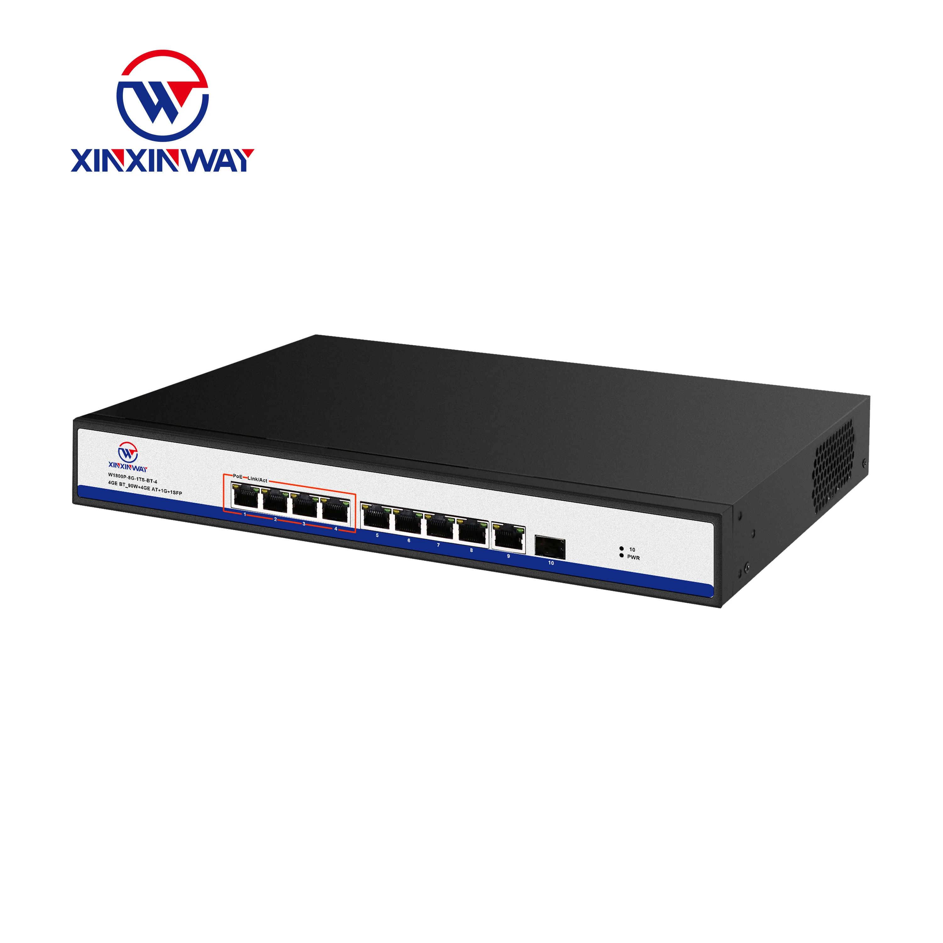 8-портовый коммутатор 10/100/1000 Мбит/с sx lite sfp gigabit Network POE switch с 1000 base-FX Rj45 SFP Uplink