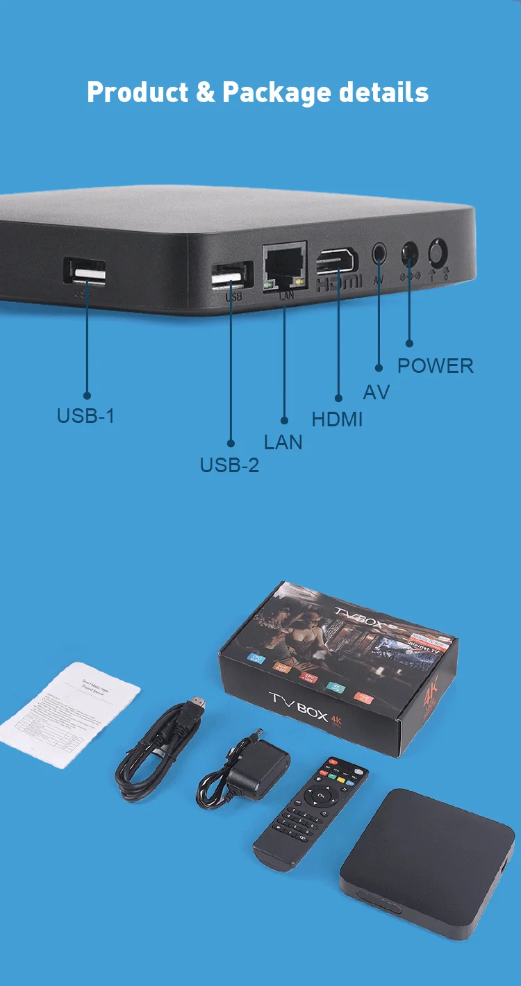 Latest cheap Android 9.0 Tv Box 1gb 8gb Smart 4k 2.4g 5g dual band wifi Media Player set top box