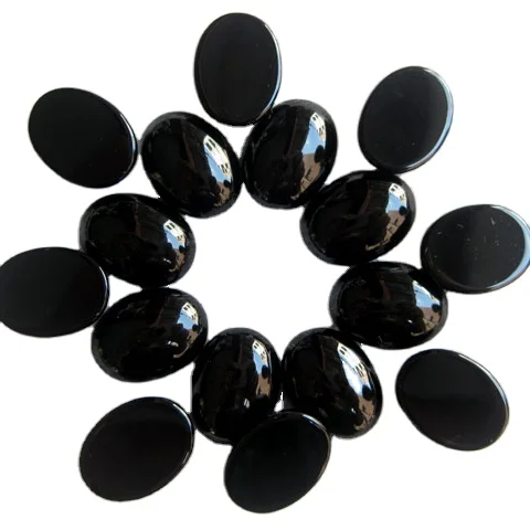 China Supplier stone black agate oval cabochons for jewelry setting