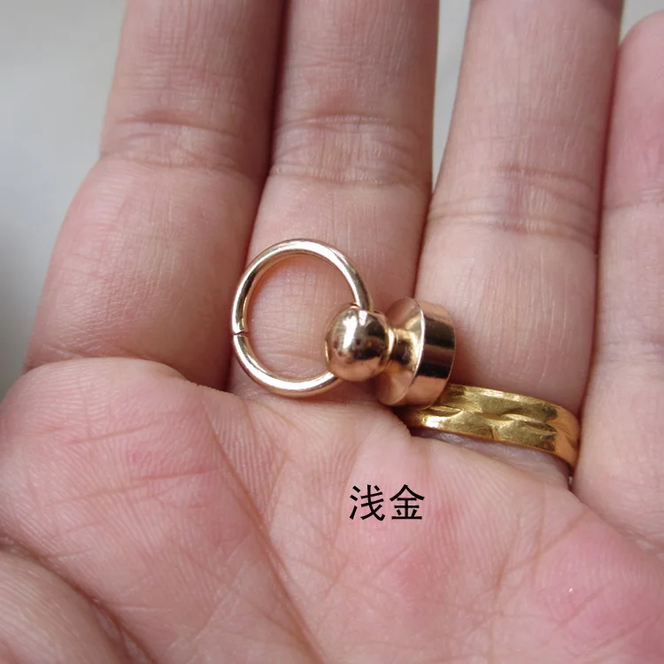 9x9.3mm Pull Ring Rivets Studs Round Head for DIY Brass Silver Tone