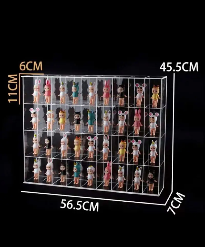 Spring Sgn Dustproof Pop Mart Blind Box Series Mini Figures Acrylic Display Rack Organizer Storage Box for Toy Collection