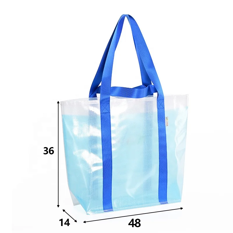 High capacity travel Beach bag clear tote transparent pvc divider Dry and wet separation waterproof transparent tote bag